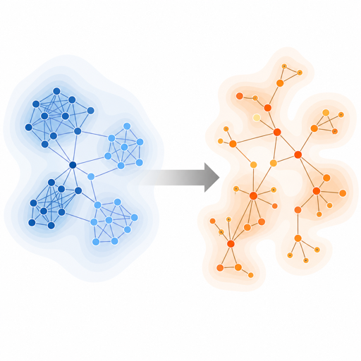 Graph data domain shift from domain 1 to domain 2